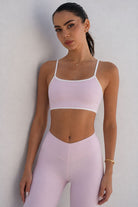 חזיית ספורט Midi Bra Duo לנשים עם פסי קונטרסט וכתפיות דקות